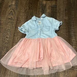 Osh kosh Denim and pink tulle dress